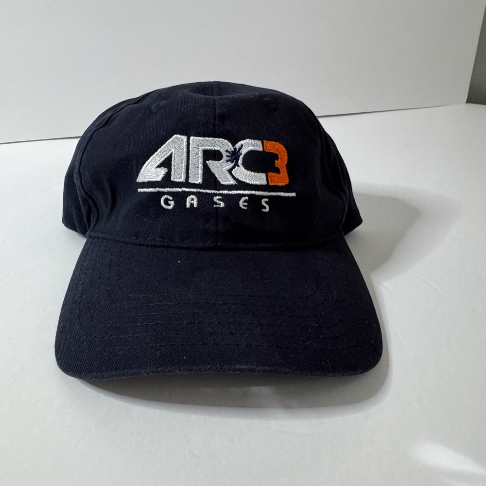 Vintage Navy Blue Baseball Cap with White and Orange Embr